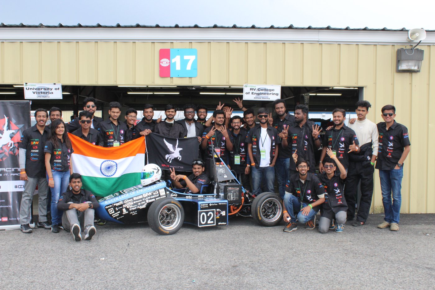 Ashwa Racing Formula Student car on track