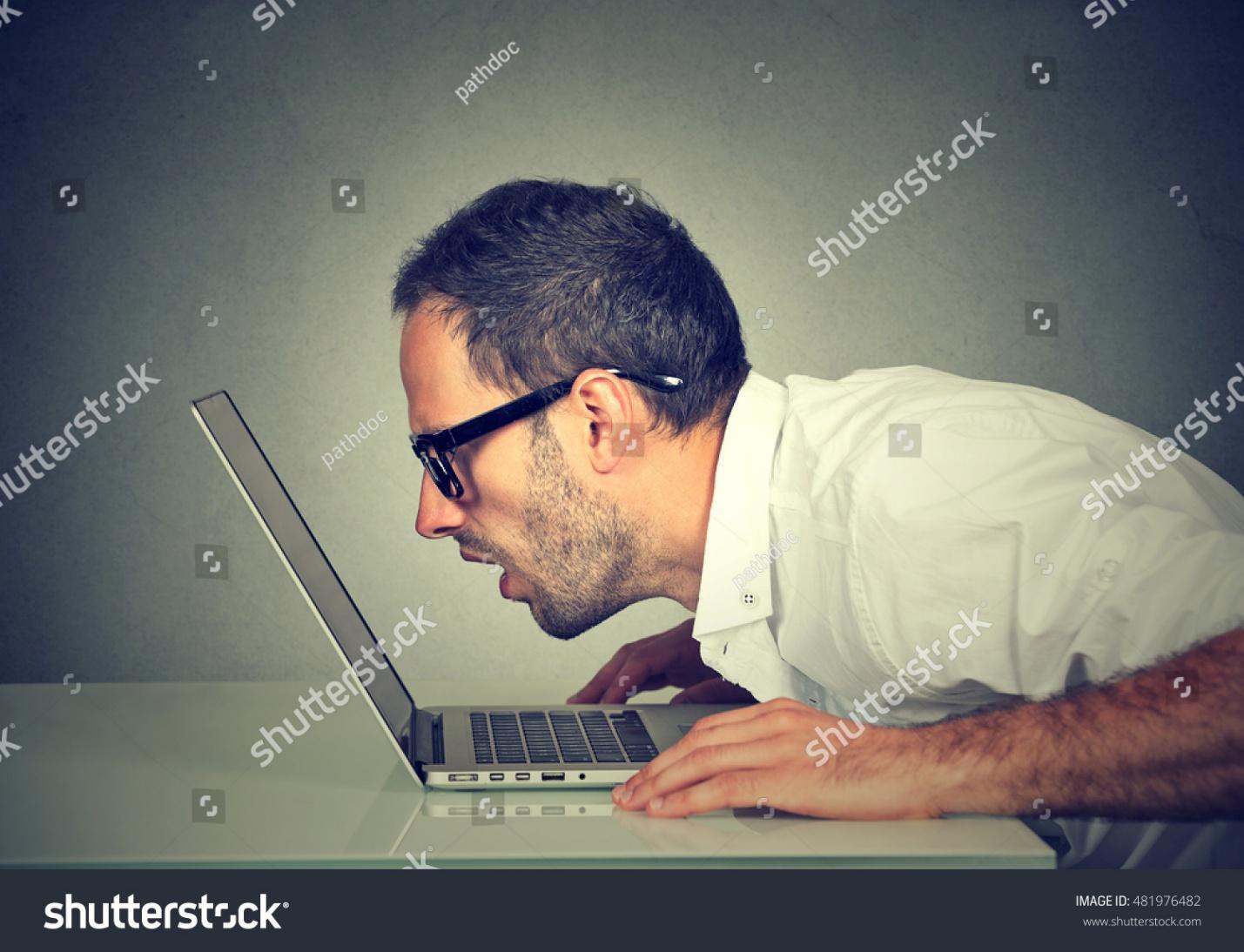 Side Profile Man Staring Closely Intensely Stock Photo 481976482 |  Shutterstock